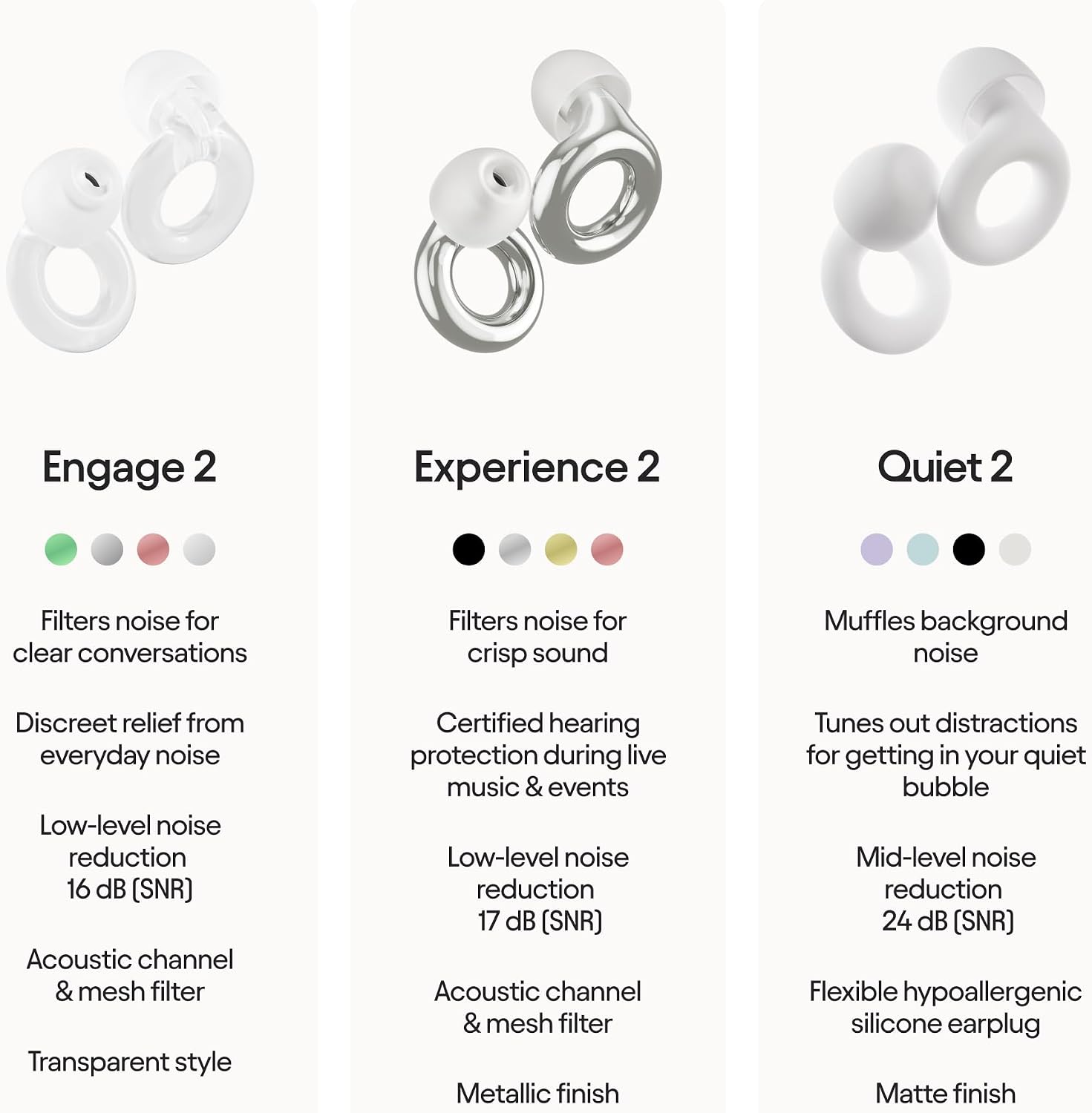 Loop Engage 2 Ear Plugs - Everyday Noise Relief with Clear Speech Dusk