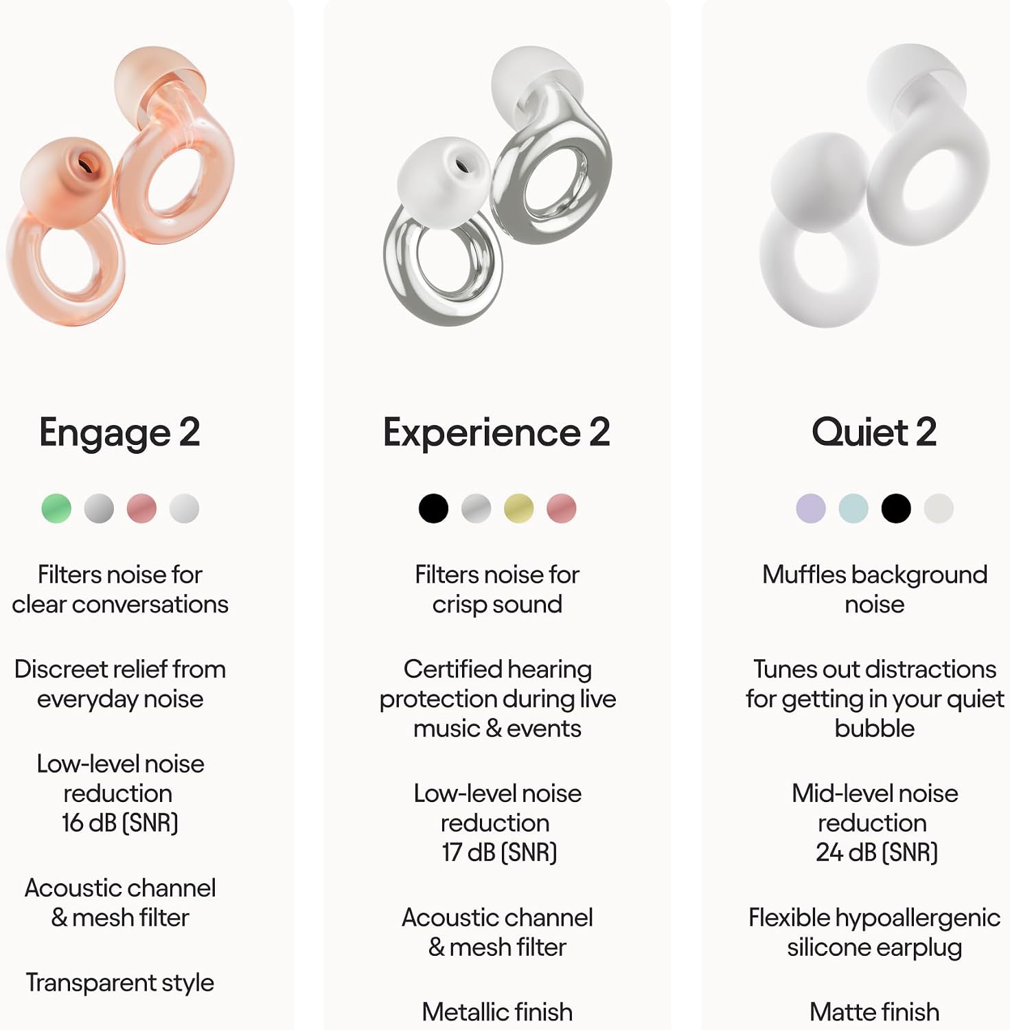 Loop Engage 2 Ear Plugs - Everyday Noise Relief with Clear Speech