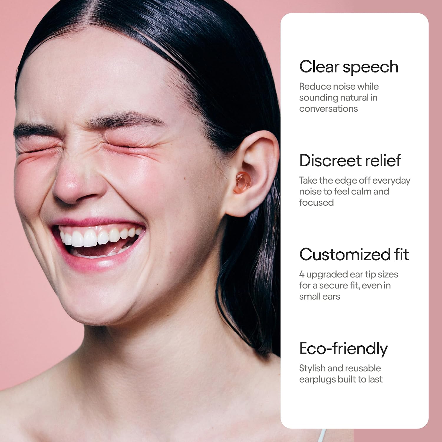 Loop Engage 2 Ear Plugs - Everyday Noise Relief with Clear Speech Rose