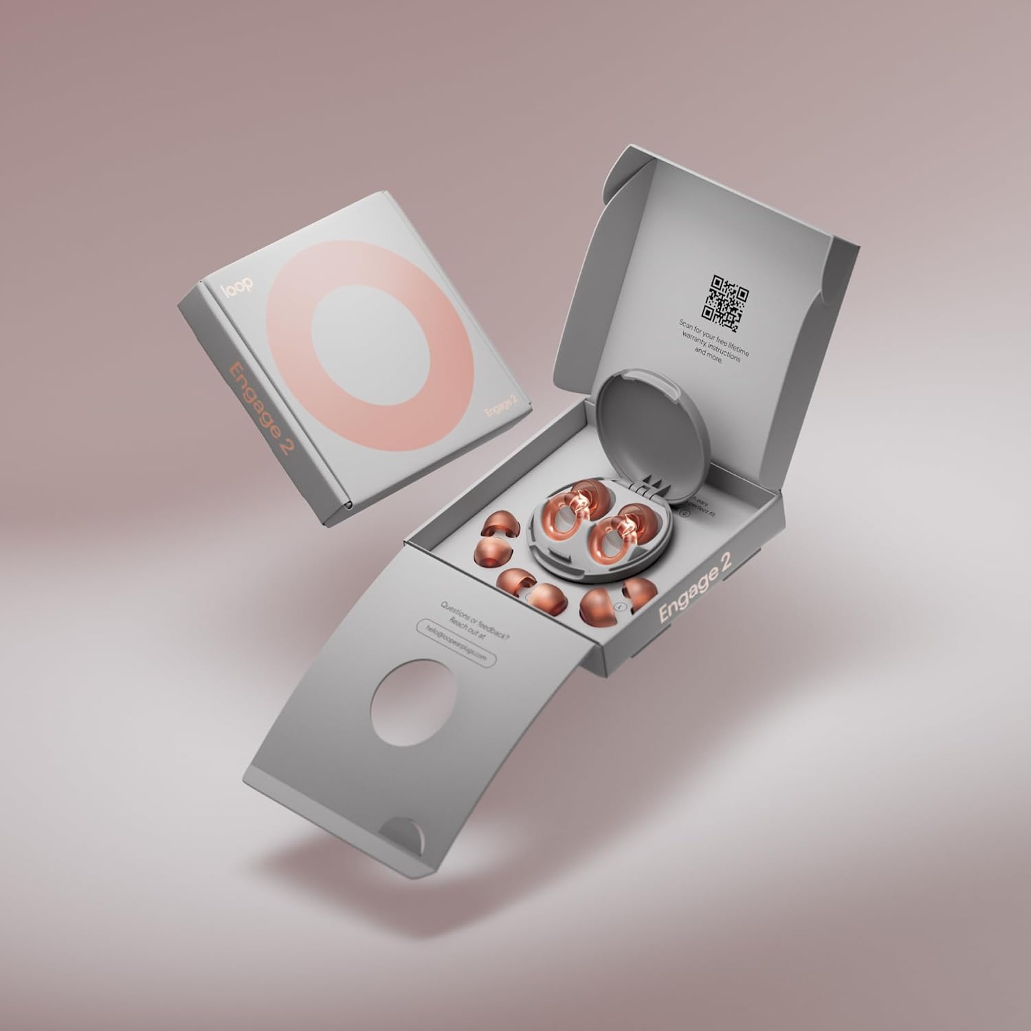 Loop Engage 2 Ear Plugs - Everyday Noise Relief with Clear Speech Rose