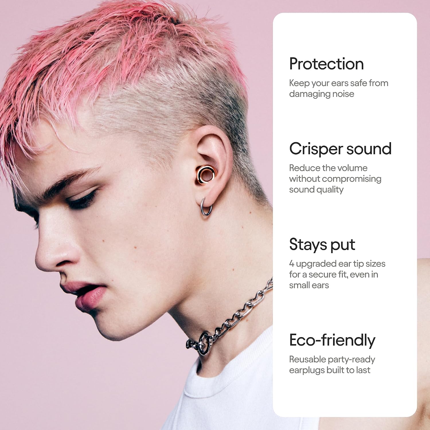 Loop Experience 2 Ear Plugs - Stylish Certified Hearing Protection Rose Gold